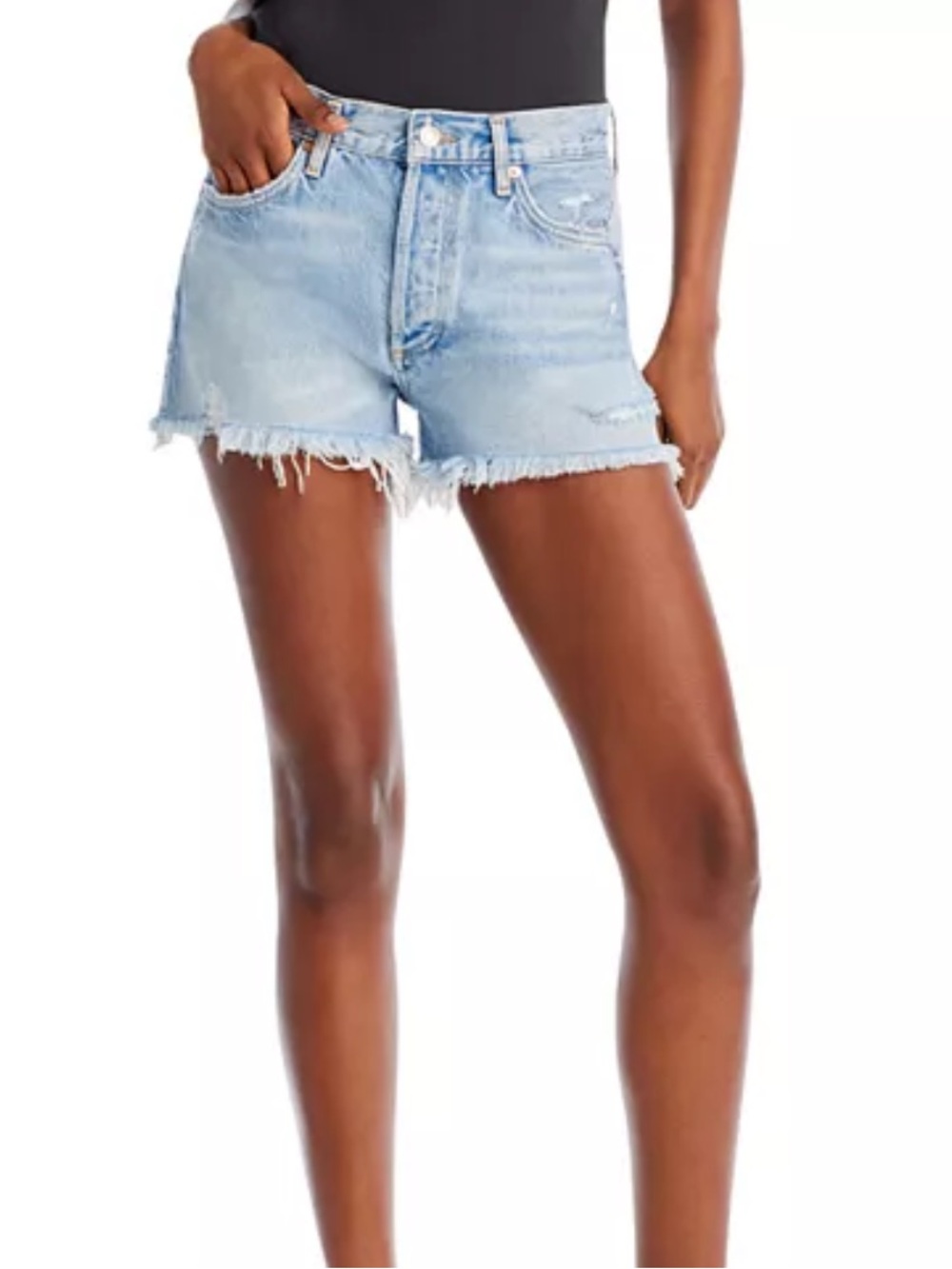 AGOLDE Parker Long Denim Short in Swampmeet size 28